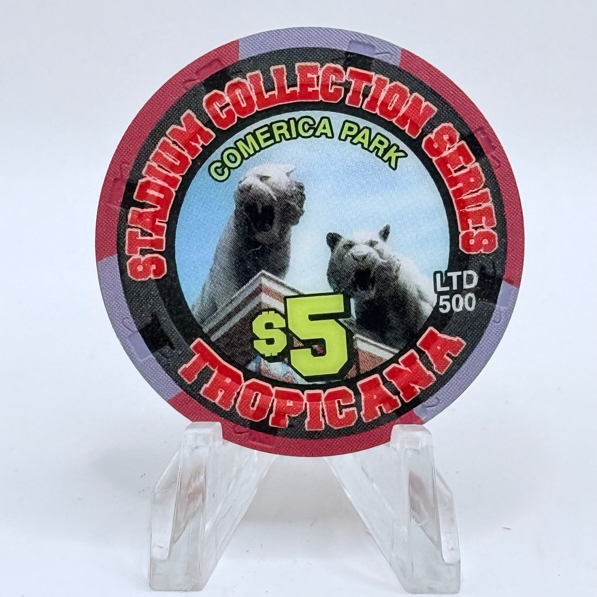Tropicana Las Vegas Nevada 2002 'Stadium Collection Series - Dog Days of Summer Baseball' Series 15 LE $5 Casino Chip E2867