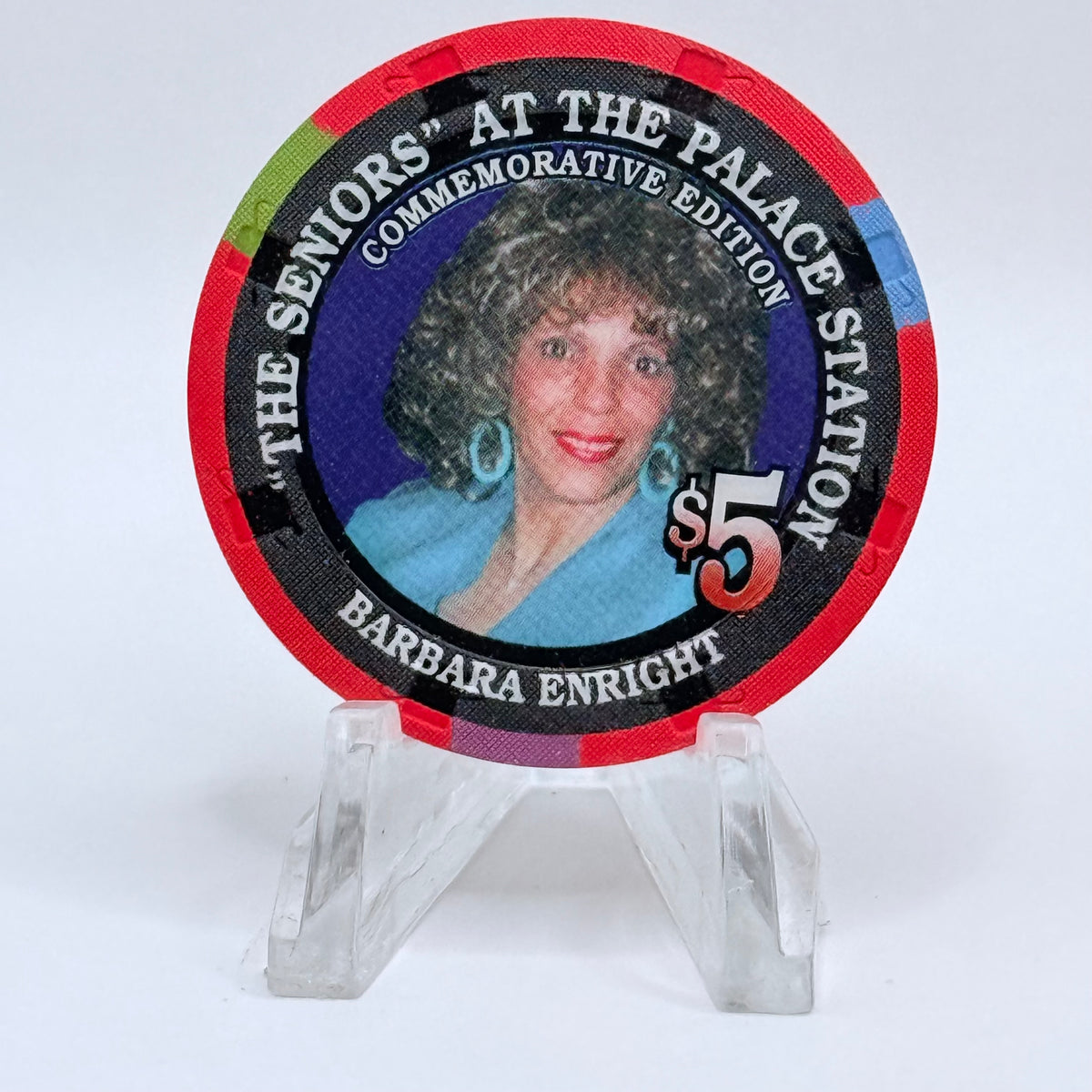 Palace Station Las Vegas Nevada 2002 'Barbara Enright' Series 100 LE $5 Casino Chip E1817