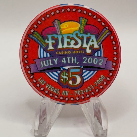 Fiesta Rancho N. Las Vegas Nevada 2002 'July 4th' LE $5 Casino Chip E0452