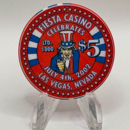 Fiesta Rancho N. Las Vegas Nevada 2002 'July 4th' LE $5 Casino Chip E0452