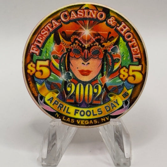 Fiesta Rancho N. Las Vegas Nevada 2002 'April Fools Day' LE $5 Casino Chip V8435