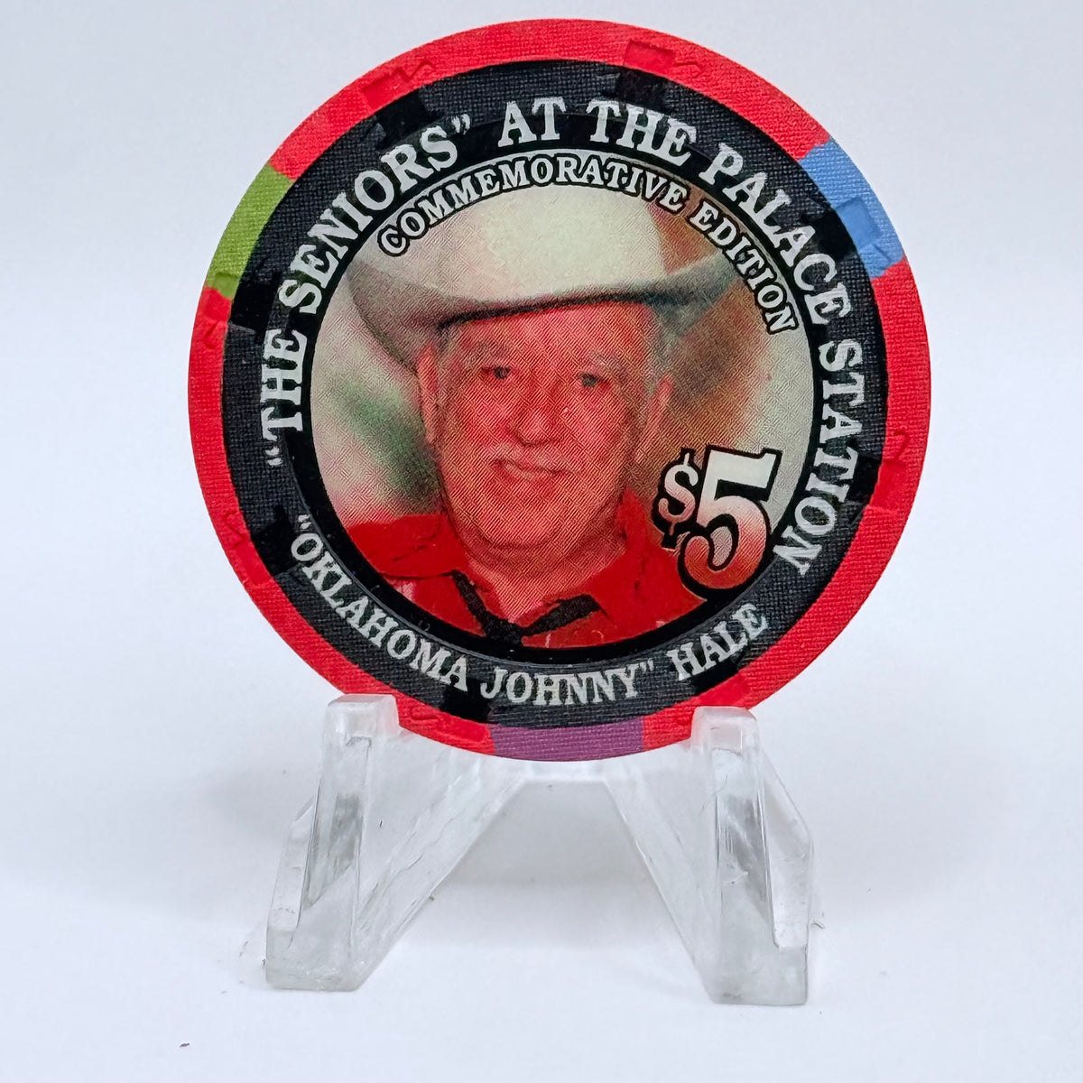 Palace Station Las Vegas Nevada 2002 ''Oklahoma Johnny' Hale' Series 100 LE $5 Casino Chip E1820