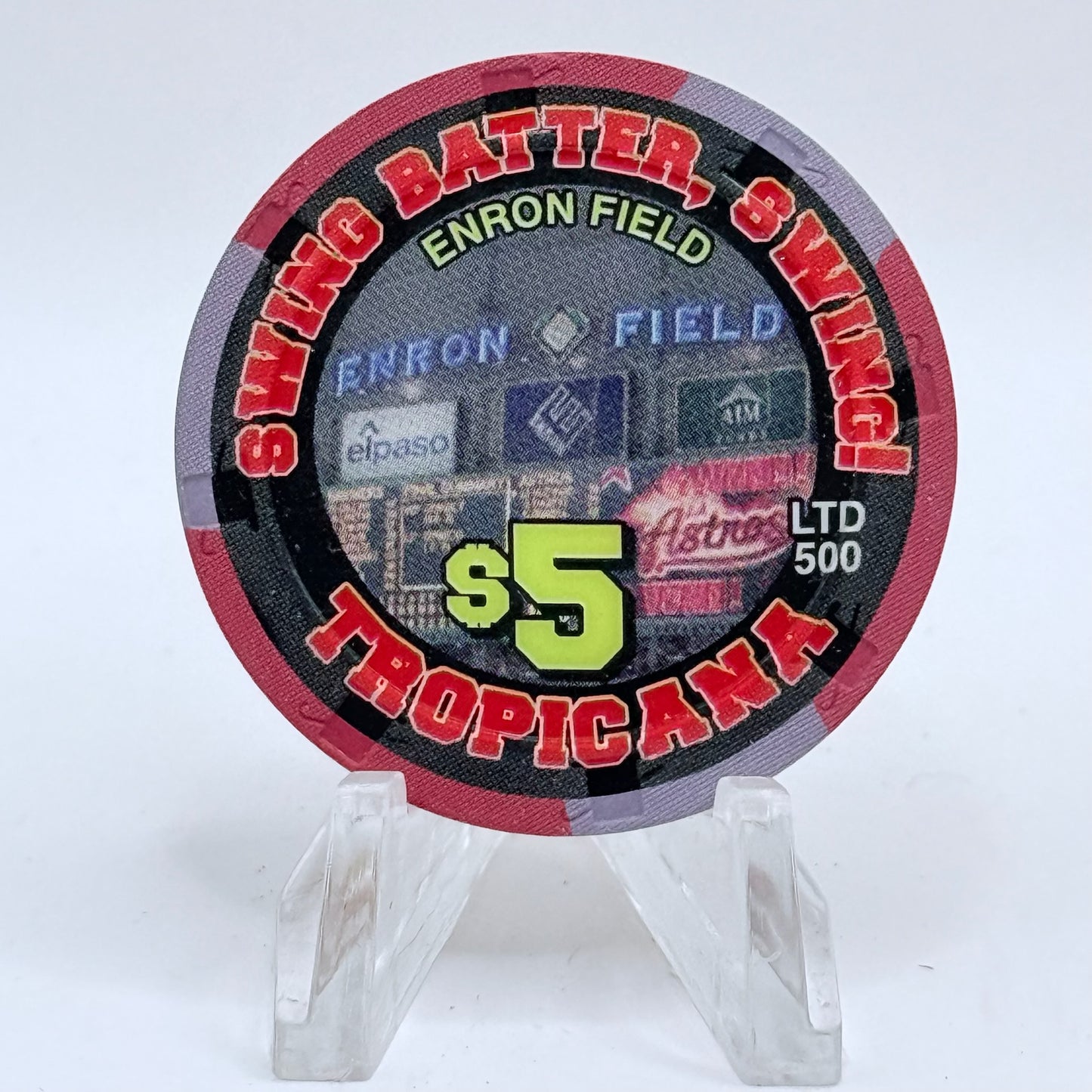 Tropicana Las Vegas Nevada 2002 'Swing Batter, Swing! - Dog Days of Summer Baseball' Series 15 LE $5 Casino Chip E2871
