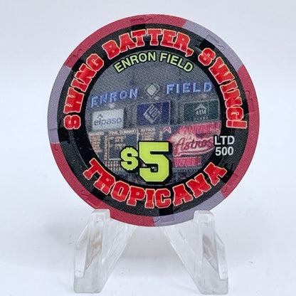 Tropicana Las Vegas Nevada 2002 'Swing Batter, Swing! - Dog Days of Summer Baseball' Series 15 LE $5 Casino Chip E2871