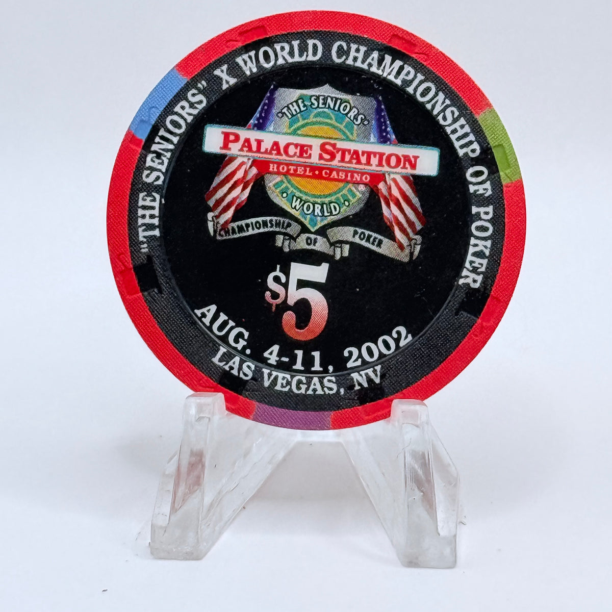 Palace Station Las Vegas Nevada 2002 ''Oklahoma Johnny' Hale' Series 100 LE $5 Casino Chip E1820