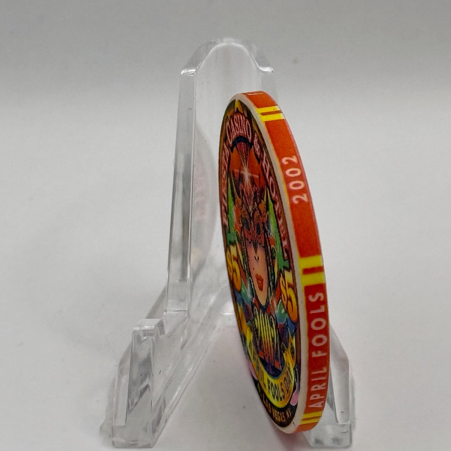 Fiesta Rancho N. Las Vegas Nevada 2002 'April Fools Day' LE $5 Casino Chip V8435