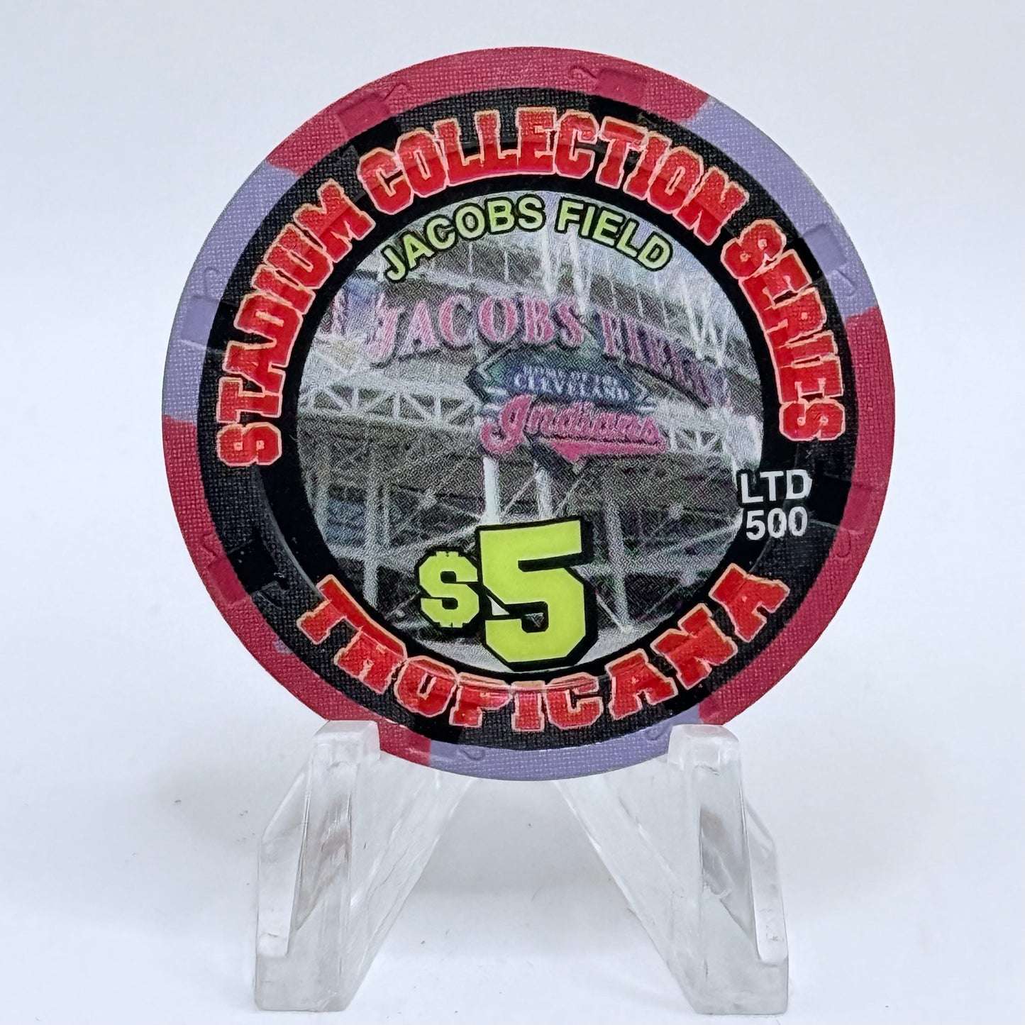 Tropicana Las Vegas Nevada 2002 'Stadium Collection Series - Dog Days of Summer Baseball' Series 15 LE $5 Casino Chip E2872