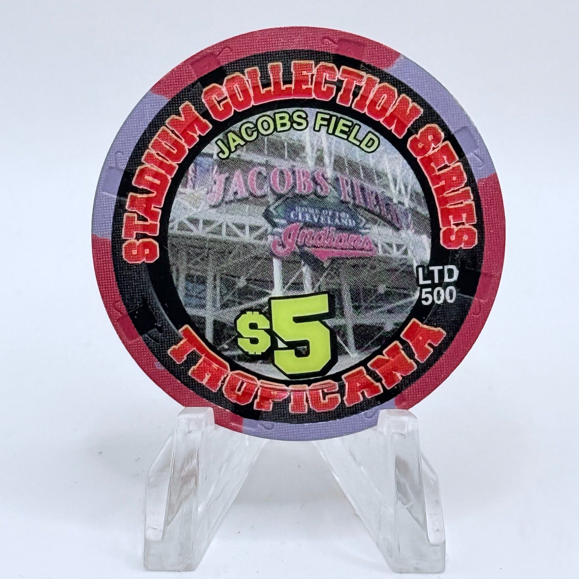 Tropicana Las Vegas Nevada 2002 'Stadium Collection Series - Dog Days of Summer Baseball' Series 15 LE $5 Casino Chip E2872