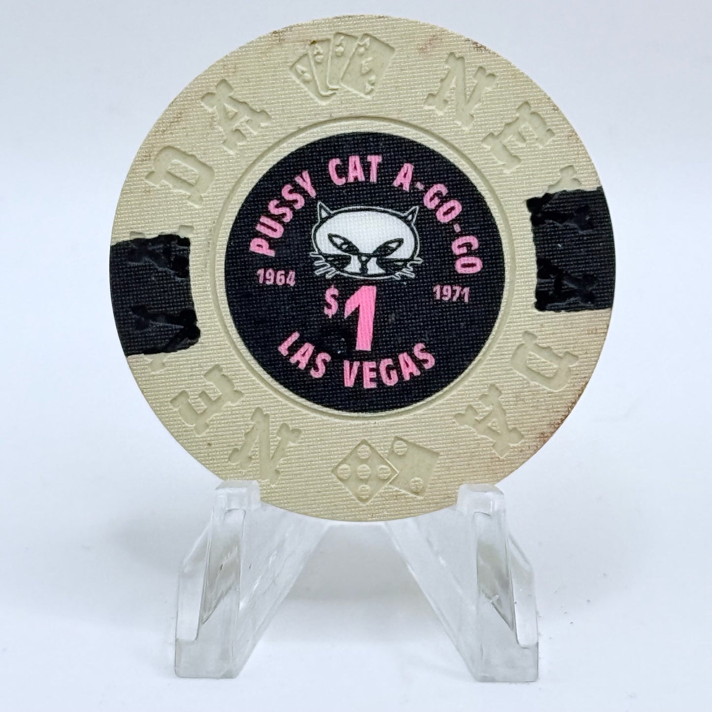 Pussycat a' Go-Go Las Vegas Nevada 1992 'Borland' Series 1 $1 Imitation Chip N5934