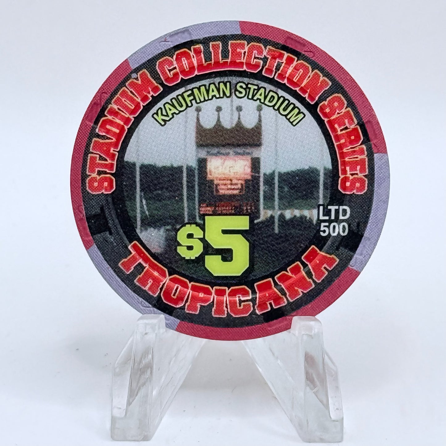 Tropicana Las Vegas Nevada 2002 'Stadium Collection Series - Dog Days of Summer Baseball' Series 15 LE $5 Casino Chip E2873