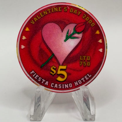 Fiesta Rancho N. Las Vegas Nevada 2000 'Valentine's Day' LE $5 Casino Chip V4111