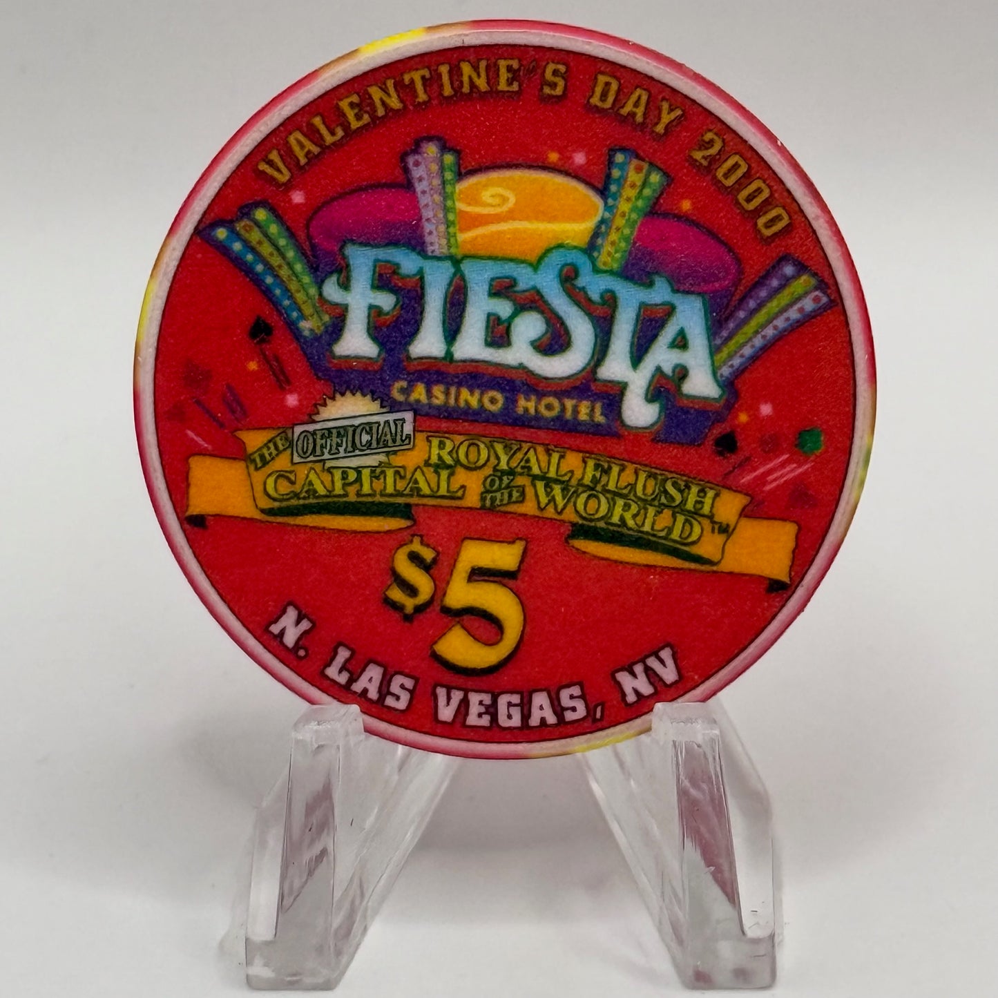Fiesta Rancho N. Las Vegas Nevada 2000 'Valentine's Day' LE $5 Casino Chip V4111