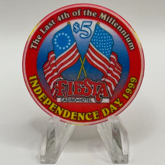 Fiesta Rancho N. Las Vegas Nevada 1999 'Independence Day' LE $5 Casino Chip V4107