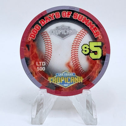 Tropicana Las Vegas Nevada 2002 'Swing Batter, Swing! - Dog Days of Summer Baseball' Series 15 LE $5 Casino Chip E2875