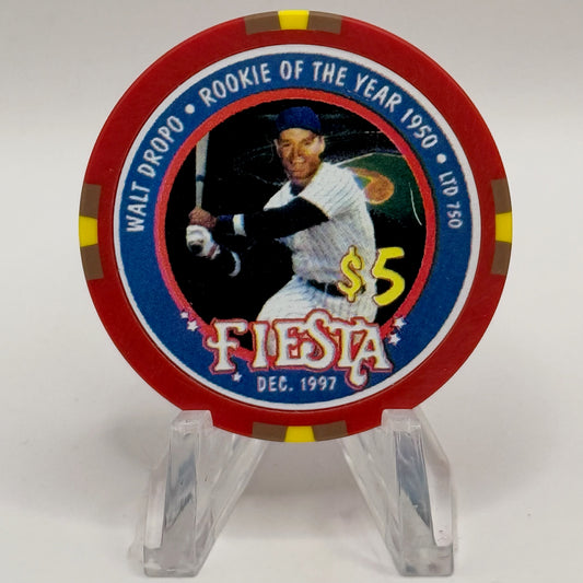 Fiesta Rancho N. Las Vegas Nevada 1997 'Walt Dropo' Series 4 LE $5 Casino Chip N9647