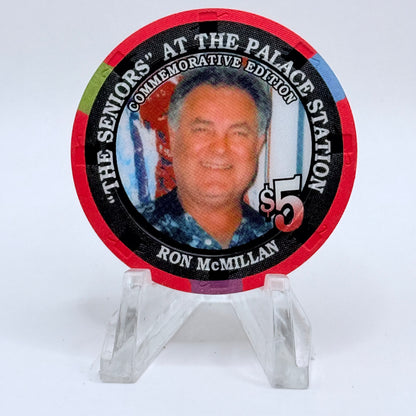 Palace Station Las Vegas Nevada 2002 'Ron Mcmillan' Series 100 LE $5 Casino Chip E1826
