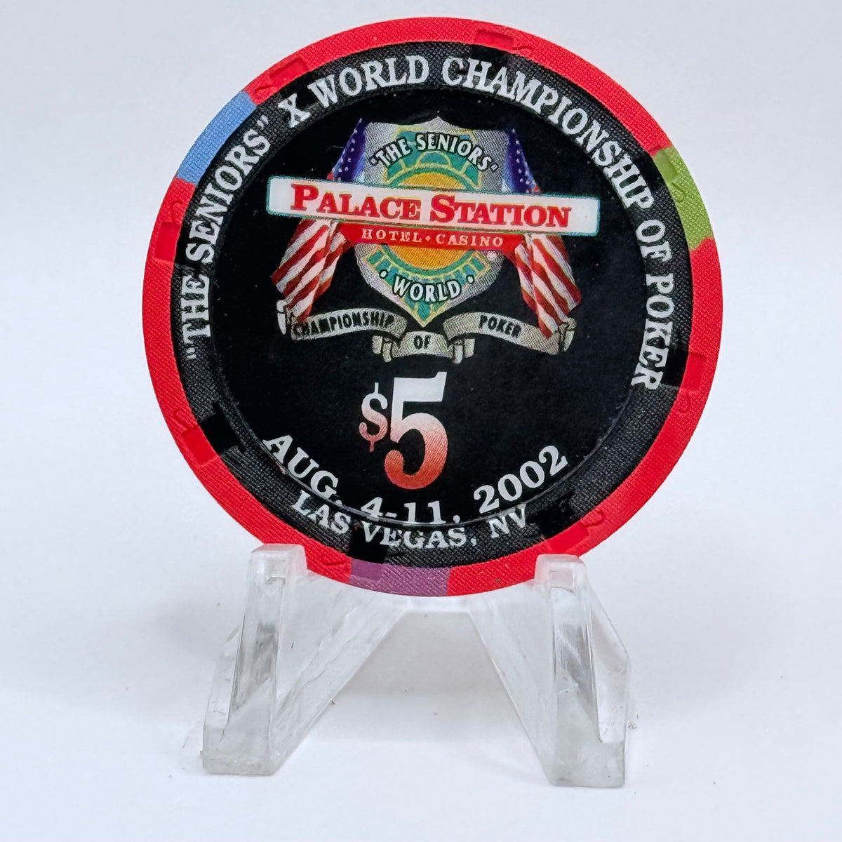 Palace Station Las Vegas Nevada 2002 'Ron Mcmillan' Series 100 LE $5 Casino Chip E1826