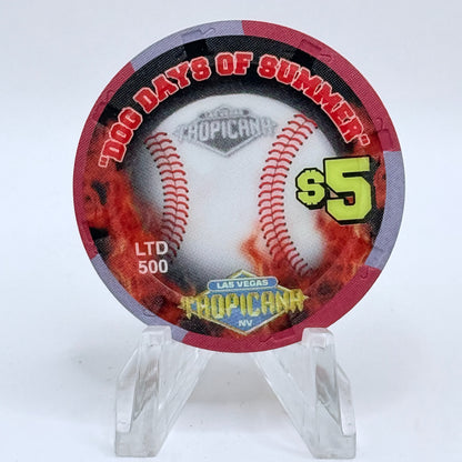 Tropicana Las Vegas Nevada 2002 'Stadium Collection Series - Dog Days of Summer Baseball' Series 15 LE $5 Casino Chip E2876