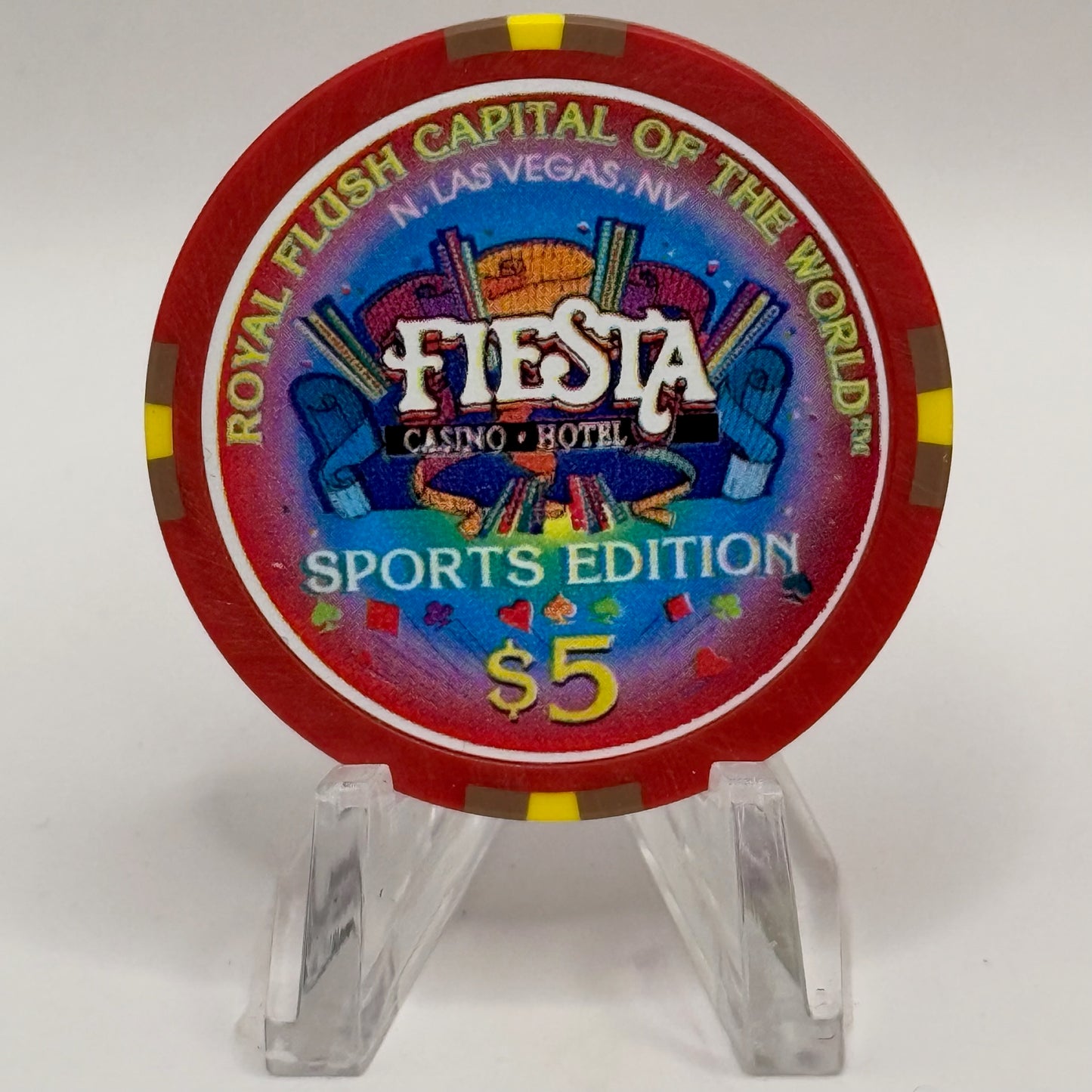 Fiesta Rancho N. Las Vegas Nevada 1997 'Walt Dropo' Series 4 LE $5 Casino Chip N9647