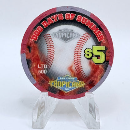 Tropicana Las Vegas Nevada 2002 'Swing Batter, Swing! - Dog Days of Summer Baseball' Series 15 LE $5 Casino Chip E2877