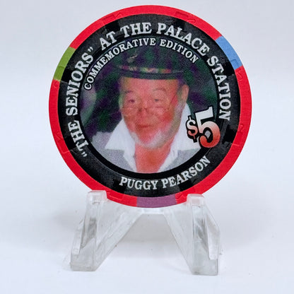 Palace Station Las Vegas Nevada 2002 'Puggy Pearson' Series 100 LE $5 Casino Chip E1828