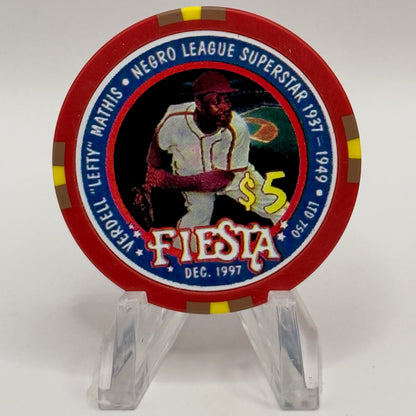 Fiesta Rancho N. Las Vegas Nevada 1997 'Verdel 'Lefty' Mathis' Series 4 LE $5 Casino Chip N9646