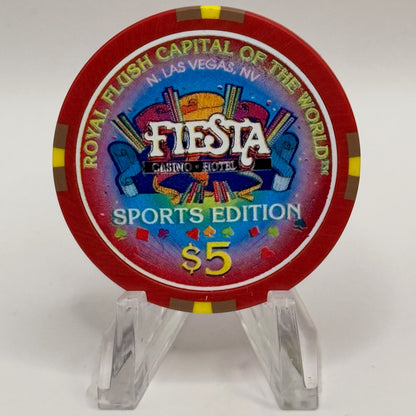 Fiesta Rancho N. Las Vegas Nevada 1997 'Verdel 'Lefty' Mathis' Series 4 LE $5 Casino Chip N9646