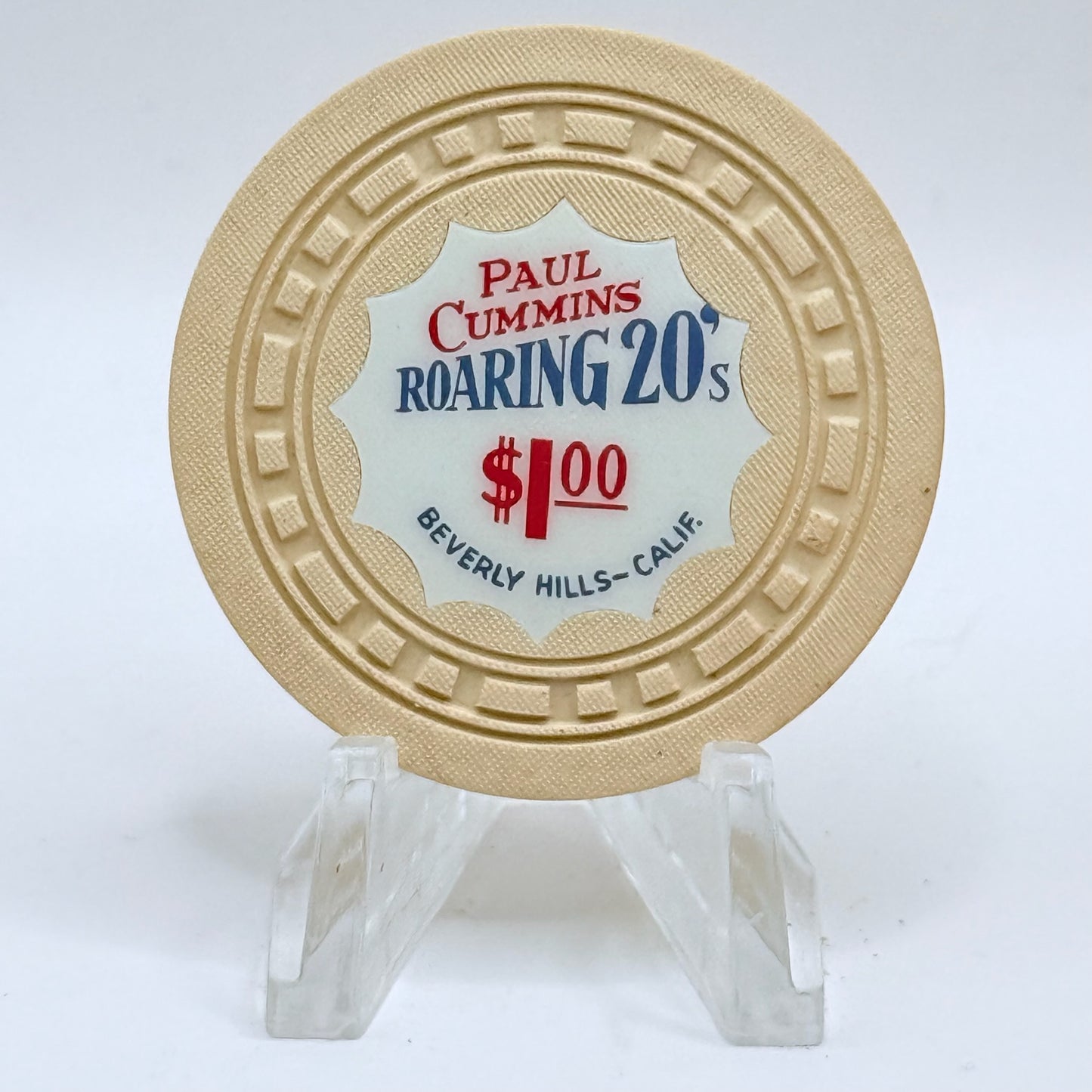 Paul Cummins Roaring 20's Beverly Hills California $1 Casino Chip