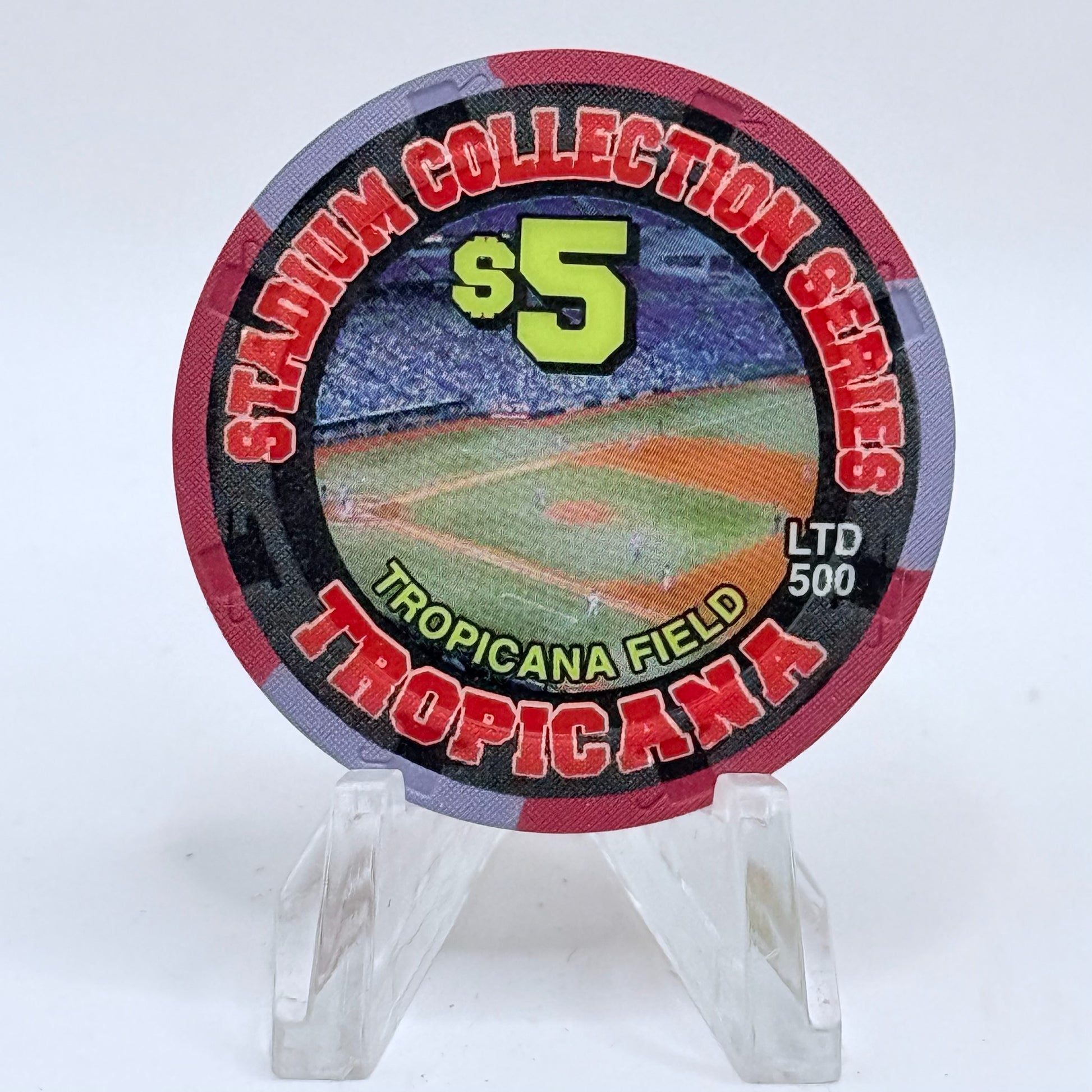 Tropicana Las Vegas Nevada 2002 'Stadium Collection Series - Dog Days of Summer Baseball' Series 15 LE $5 Casino Chip E2879