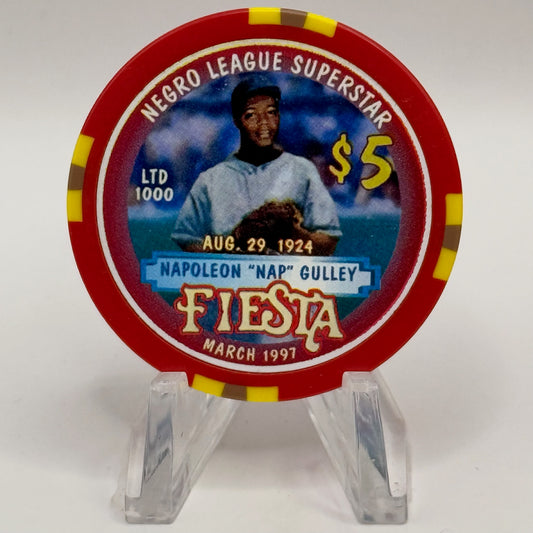 Fiesta Rancho N. Las Vegas Nevada 1997 'Napoleon 'Nap' Gulley' Series 4 LE $5 Casino Chip N8224
