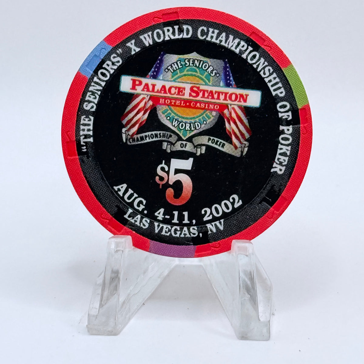 Palace Station Las Vegas Nevada 2002 'Rod Peate' Series 100 LE $5 Casino Chip E1829