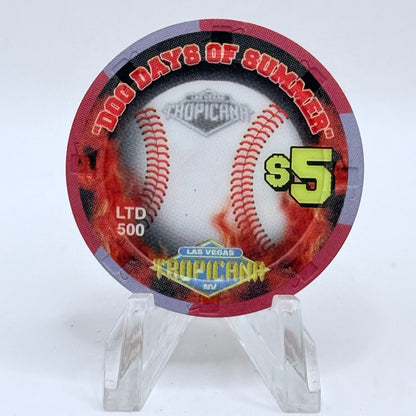 Tropicana Las Vegas Nevada 2002 'Stadium Collection Series - Dog Days of Summer Baseball' Series 15 LE $5 Casino Chip E2879
