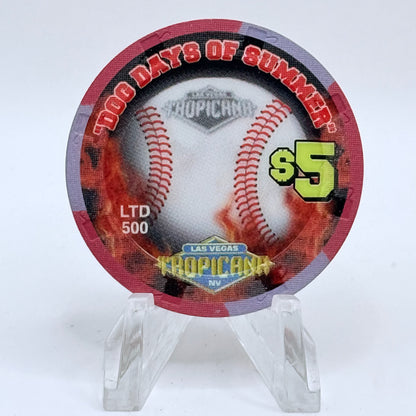 Tropicana Las Vegas Nevada 2002 'Stadium Collection Series - Dog Days of Summer Baseball' Series 15 LE $5 Casino Chip E2880