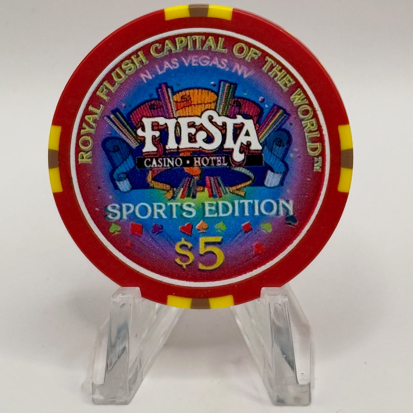 Fiesta Rancho N. Las Vegas Nevada 1997 'Ted 'Double Duty' Radcliff' Series 4 LE $5 Casino Chip N8225