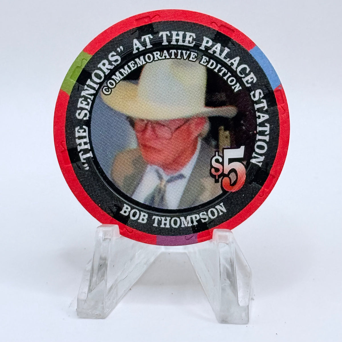 Palace Station Las Vegas Nevada 2002 'Bob Thompson' Series 100 LE $5 Casino Chip E1832