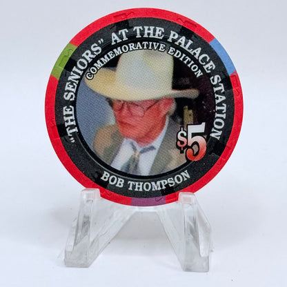 Palace Station Las Vegas Nevada 2002 'Bob Thompson' Series 100 LE $5 Casino Chip E1832