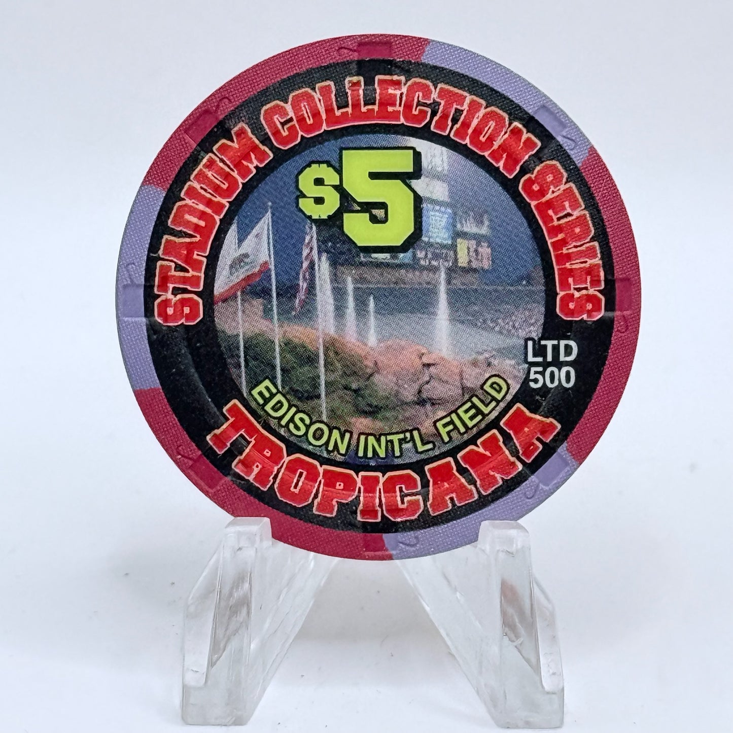 Tropicana Las Vegas Nevada 2003 'Stadium Collection Series - Dog Days of Summer Baseball' Series 15 LE $5 Casino Chip E2886