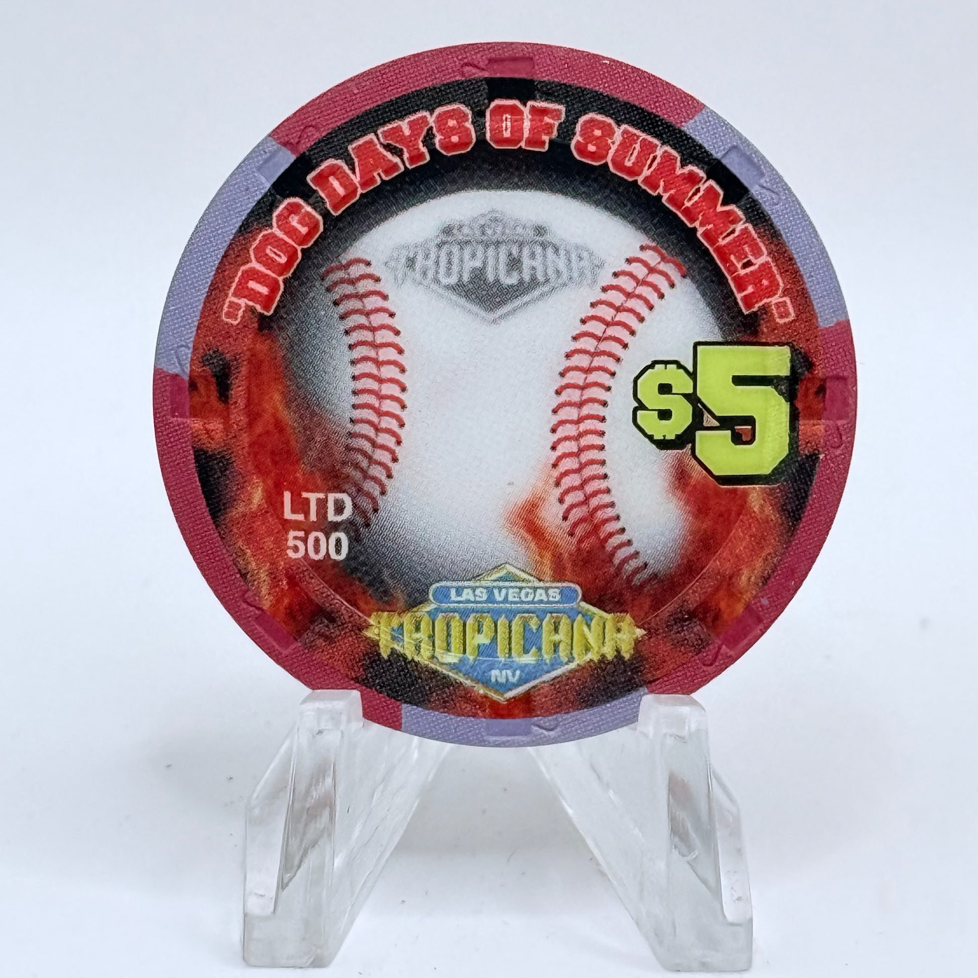 Tropicana Las Vegas Nevada 2003 'Stadium Collection Series - Dog Days of Summer Baseball' Series 15 LE $5 Casino Chip E2887