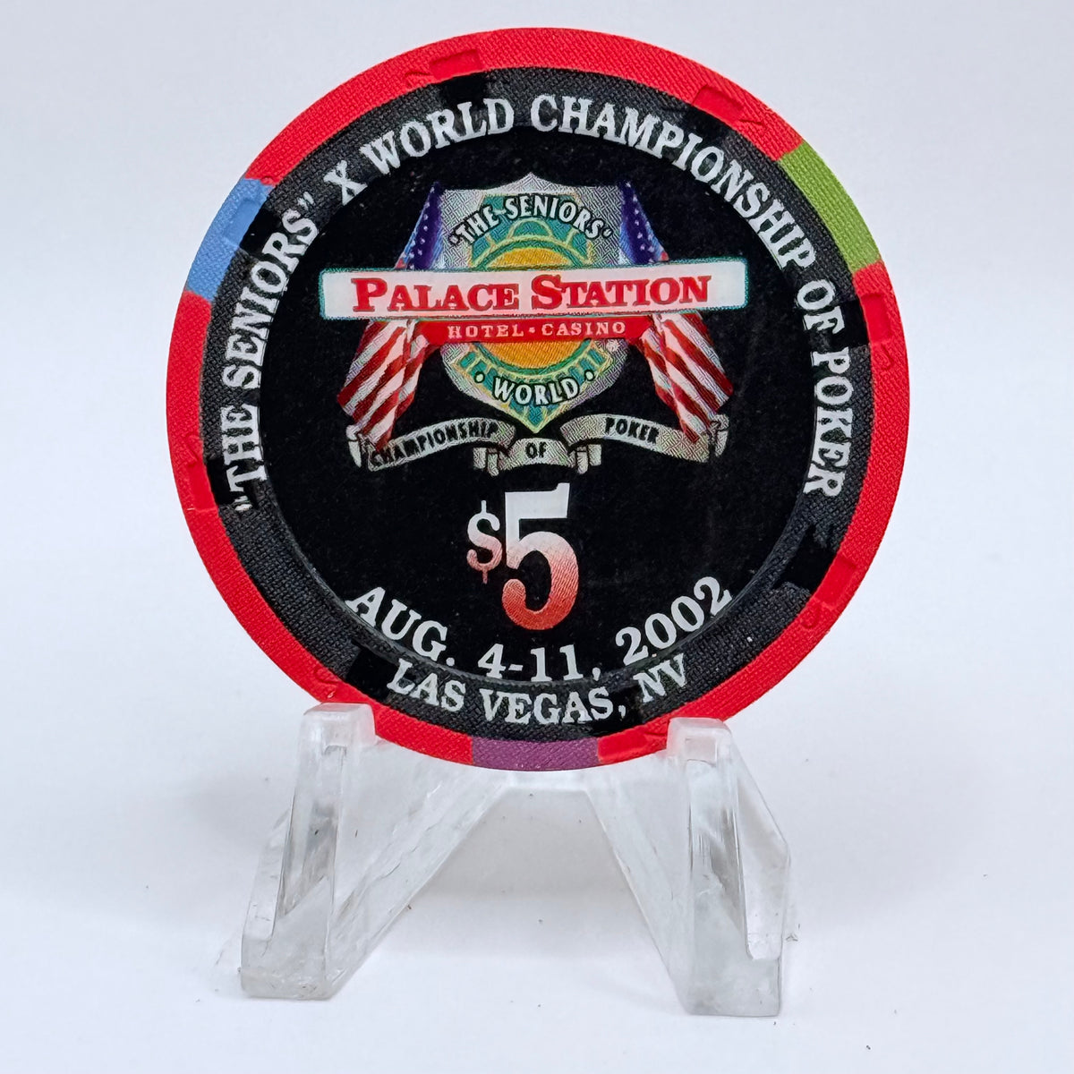 Palace Station Las Vegas Nevada 2002 'Chuck Thompson' Series 100 LE $5 Casino Chip E1833