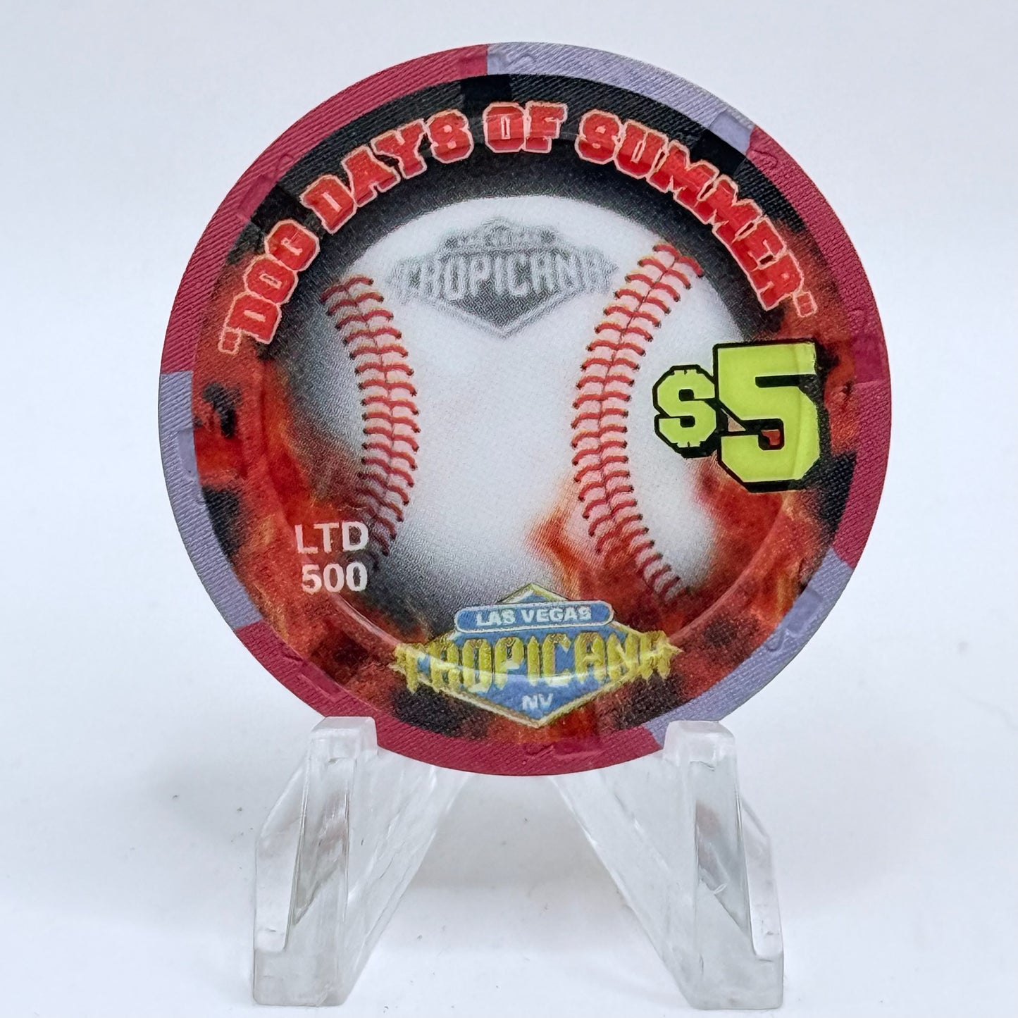 Tropicana Las Vegas Nevada 2003 'Stadium Collection Series - Dog Days of Summer Baseball' Series 15 LE $5 Casino Chip E2888