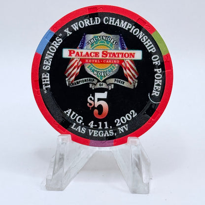 Palace Station Las Vegas Nevada 2002 'Cowboy Wolford' Series 100 LE $5 Casino Chip E1834
