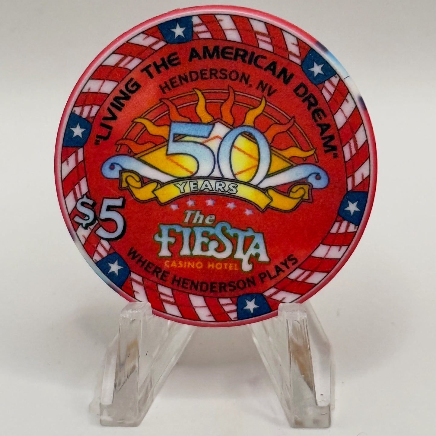 Fiesta Henderson Nevada 2003 'Living The American Dream' LE $5 Casino Chip E0444