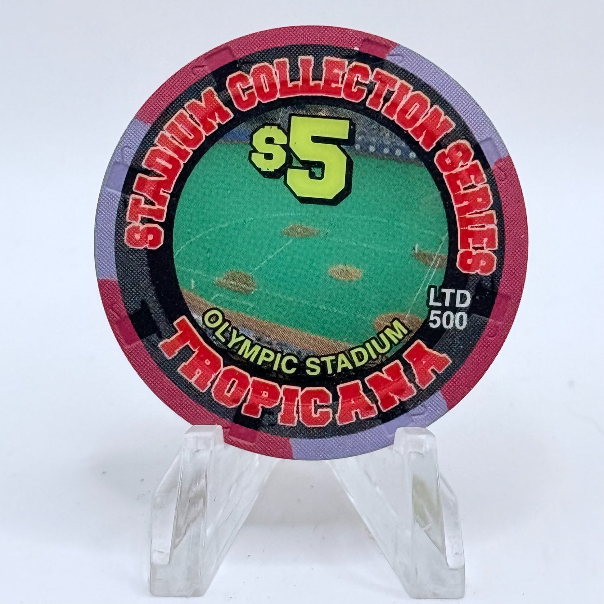 Tropicana Las Vegas Nevada 2003 'Stadium Collection Series - Dog Days of Summer Baseball' Series 15 LE $5 Casino Chip E2889