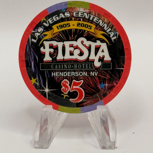 Fiesta Henderson Nevada 2005 'Las Vegas Centennial' LE $5 Casino Chip E4297