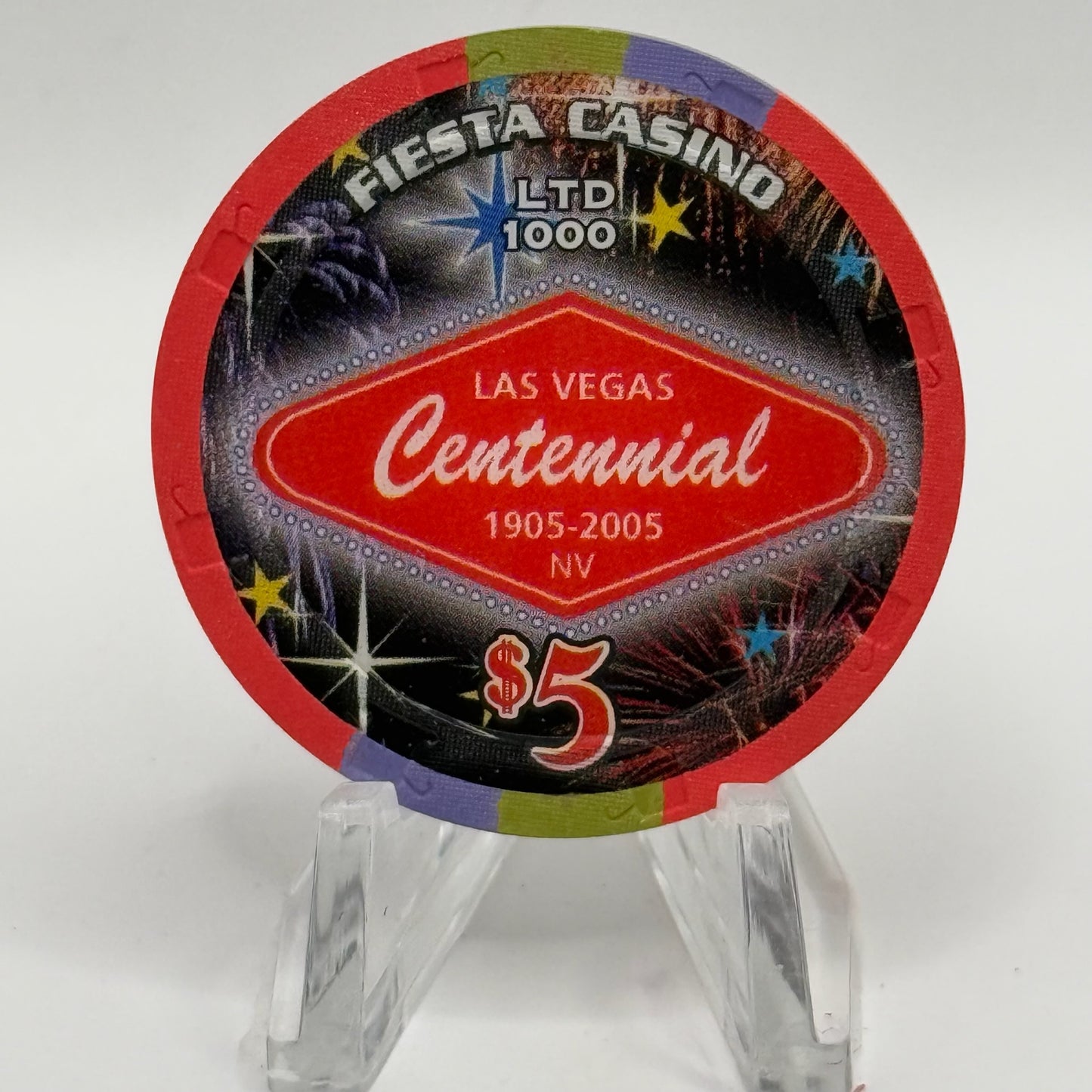 Fiesta Henderson Nevada 2005 'Las Vegas Centennial' LE $5 Casino Chip E4297