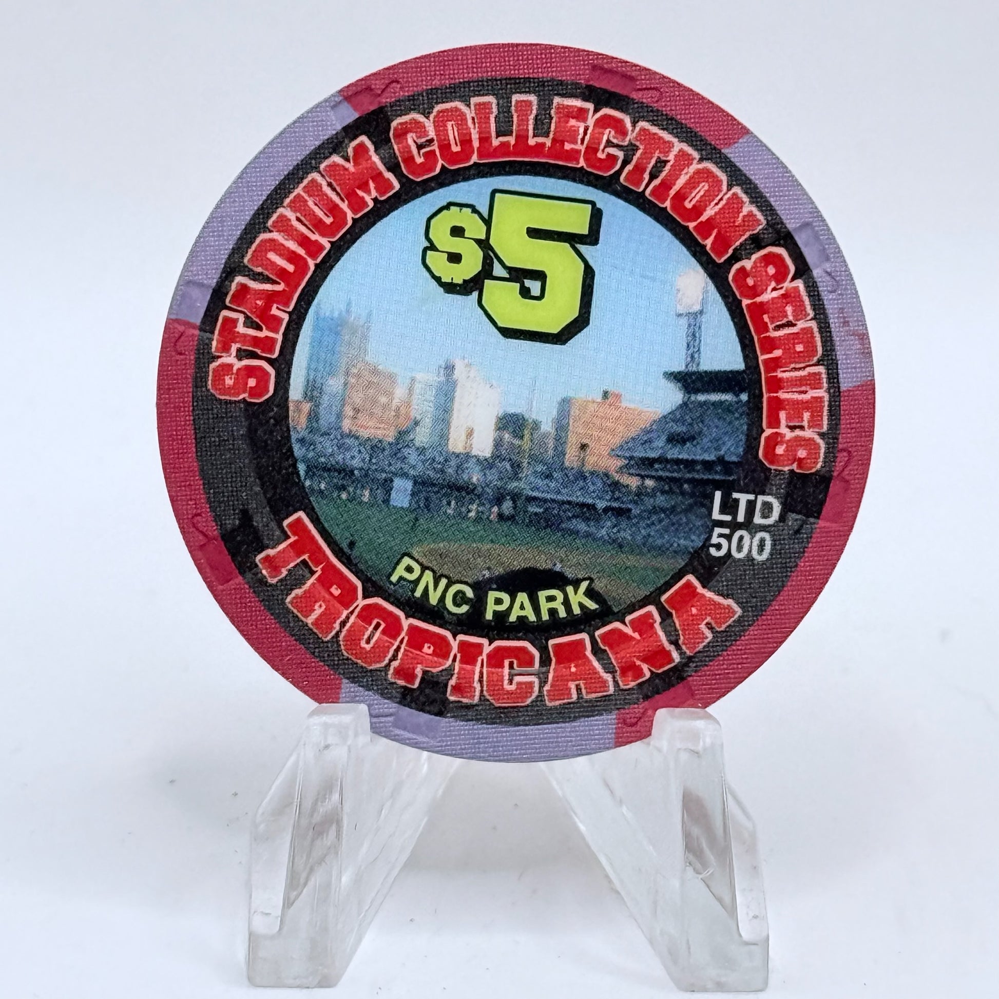 Tropicana Las Vegas Nevada 2003 'Stadium Collection Series - Dog Days of Summer Baseball' Series 15 LE $5 Casino Chip E2890