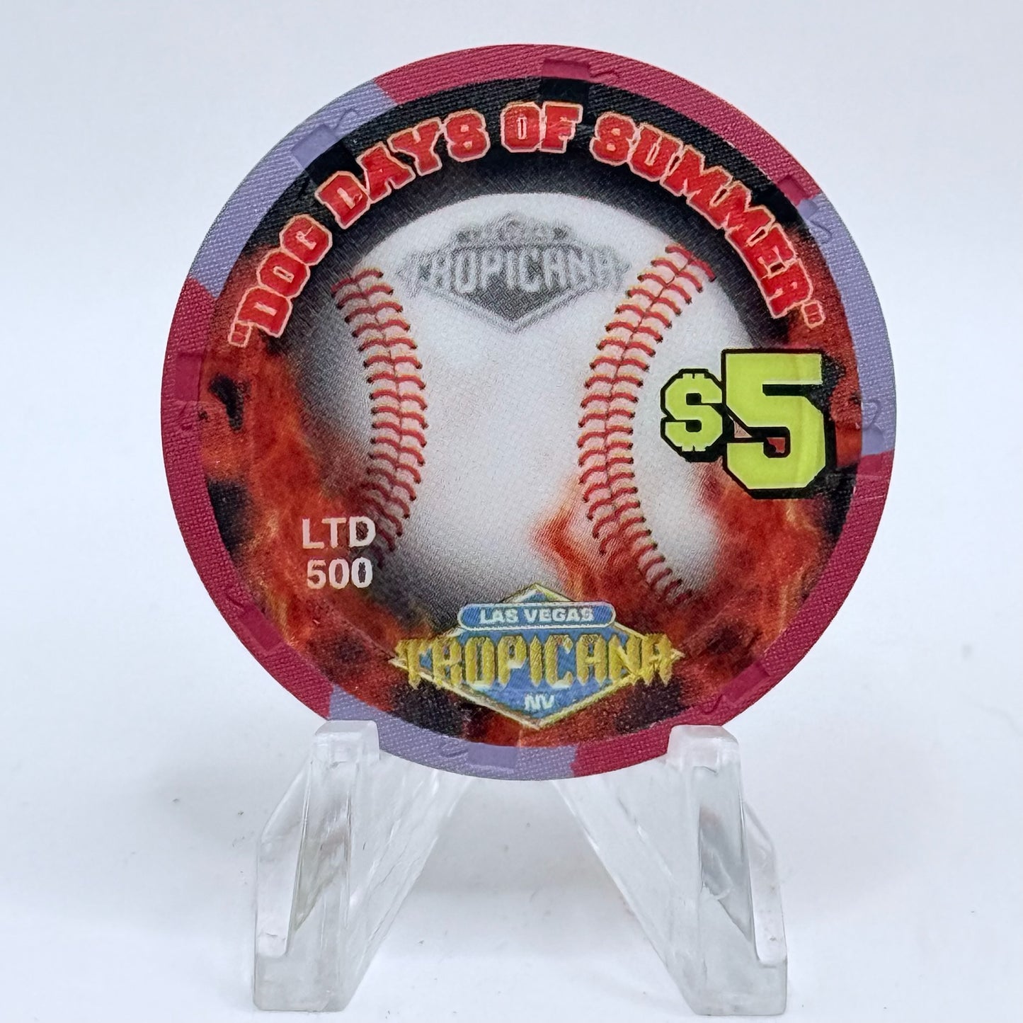 Tropicana Las Vegas Nevada 2003 'Stadium Collection Series - Dog Days of Summer Baseball' Series 15 LE $5 Casino Chip E2890