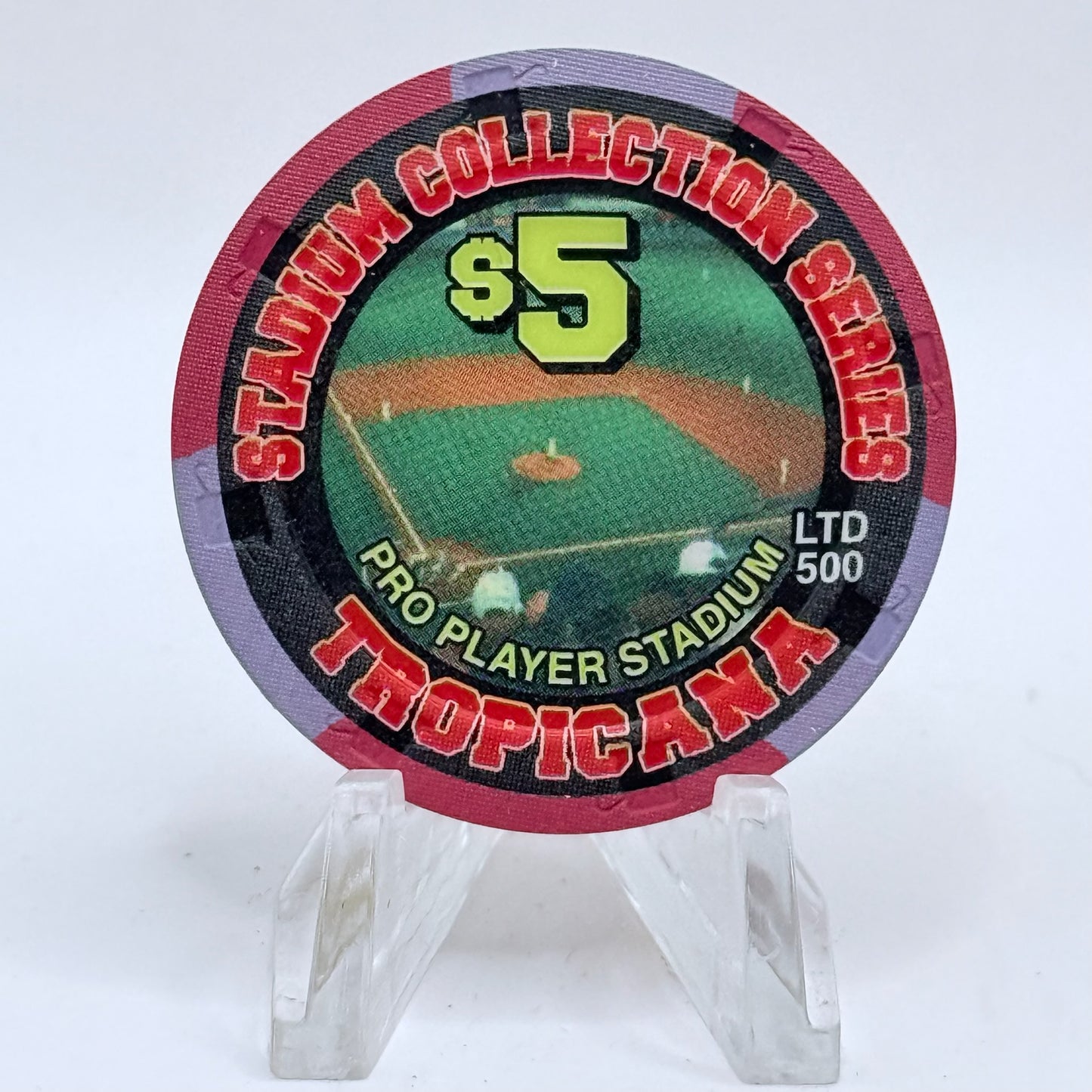 Tropicana Las Vegas Nevada 2003 'Stadium Collection Series - Dog Days of Summer Baseball' Series 15 LE $5 Casino Chip E2891
