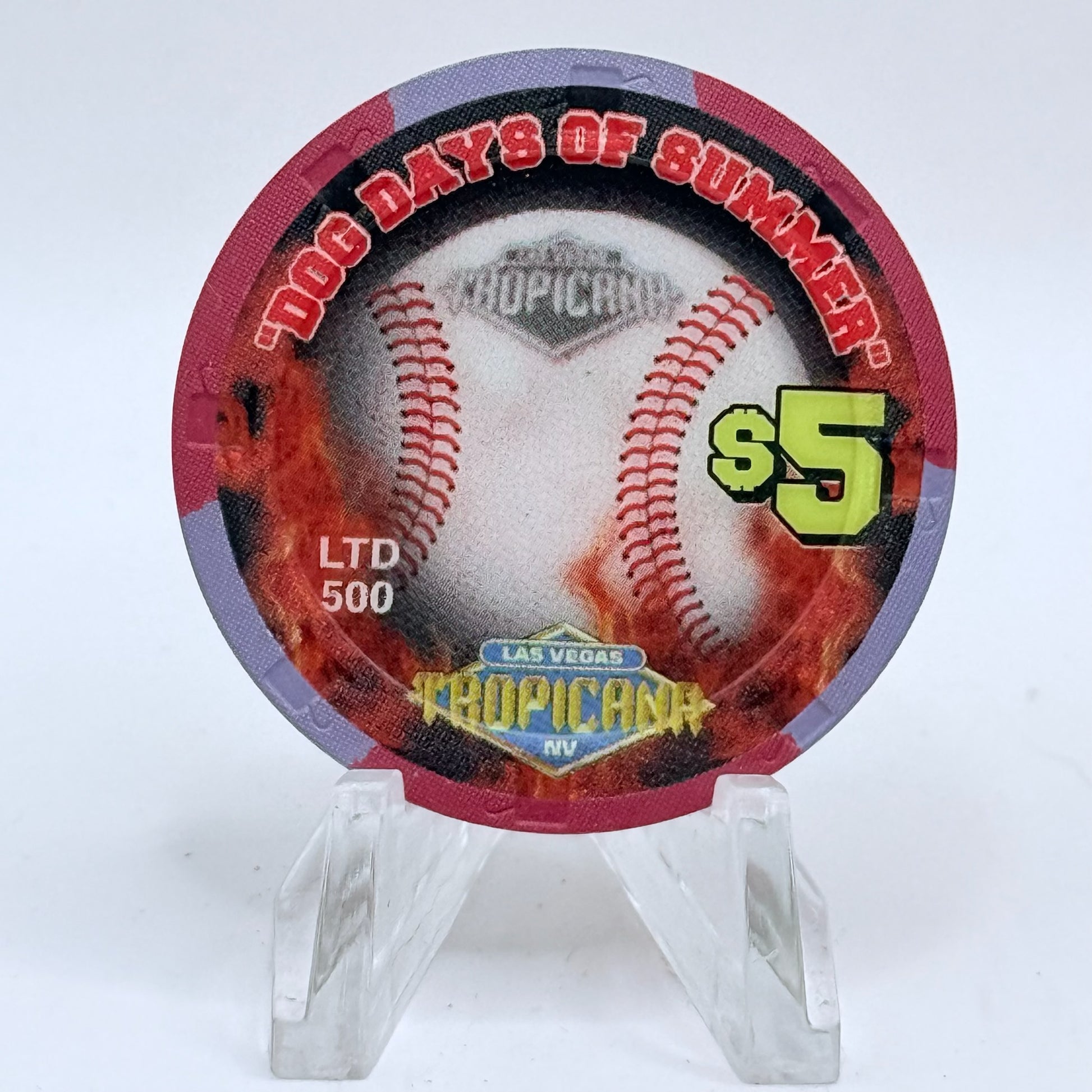 Tropicana Las Vegas Nevada 2003 'Stadium Collection Series - Dog Days of Summer Baseball' Series 15 LE $5 Casino Chip E2891