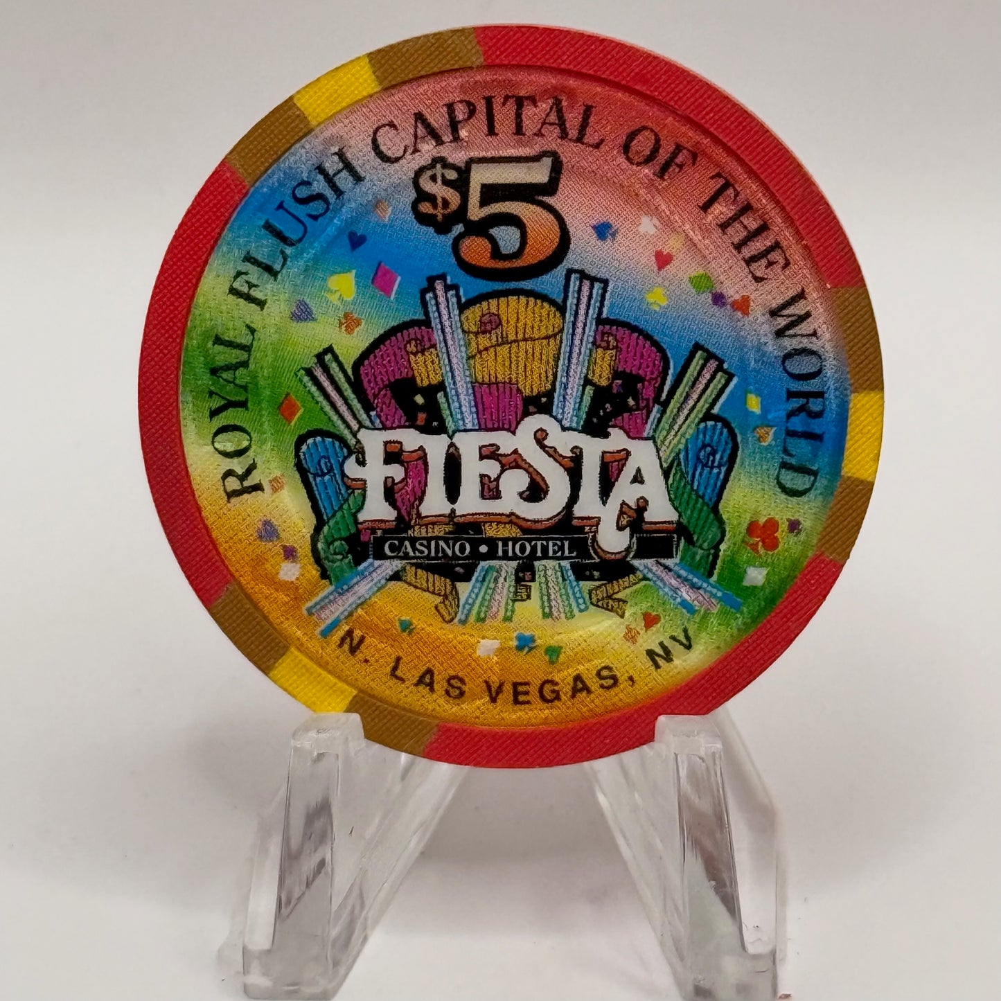 Fiesta Rancho N. Las Vegas Nevada 1998 'Happy Groundhog Day' LE $5 Casino Chip N9648